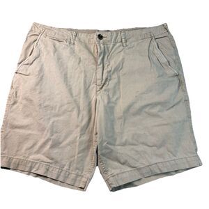 American Eagle Mens Next Level Flex Khaki Flat Front Shorts Sz 40 Distressed